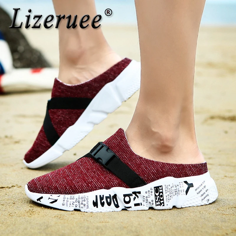 Шлепанцы Lizeruee мужские пляжные сланцы летние тапочки большие размеры 39 46|Тапочки|