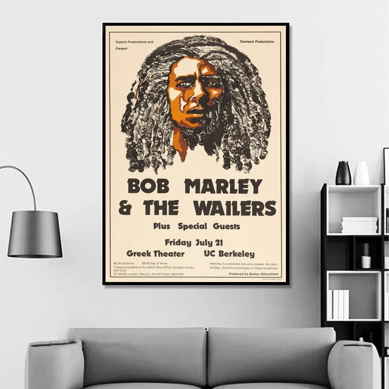 Постер Bob Marley &amp the Wailers греческий кинотеатр UC Беркли концерт 1978 регги домашний