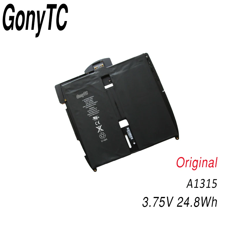 Black Оригинальная батарея GONYTC 3,75 в для Apple iPad 1, 1-го поколения, A1315, A1219, A1337, 616-0448, Оригинальная батарея для ноутбука - Цвет: Black