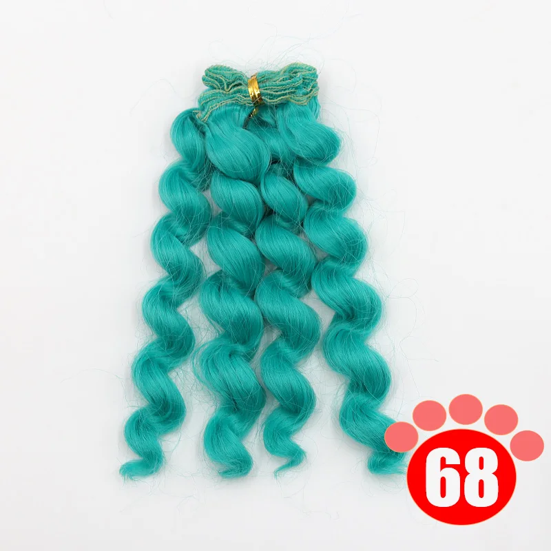colour 68 Msiredoll bjd парик аксессуары 1 шт. 15*100 см волосы куклы для 1/3 1/4 1/6 1/12 вьющиеся кукольные волосы bjd парик diy - Цвет: colour 68