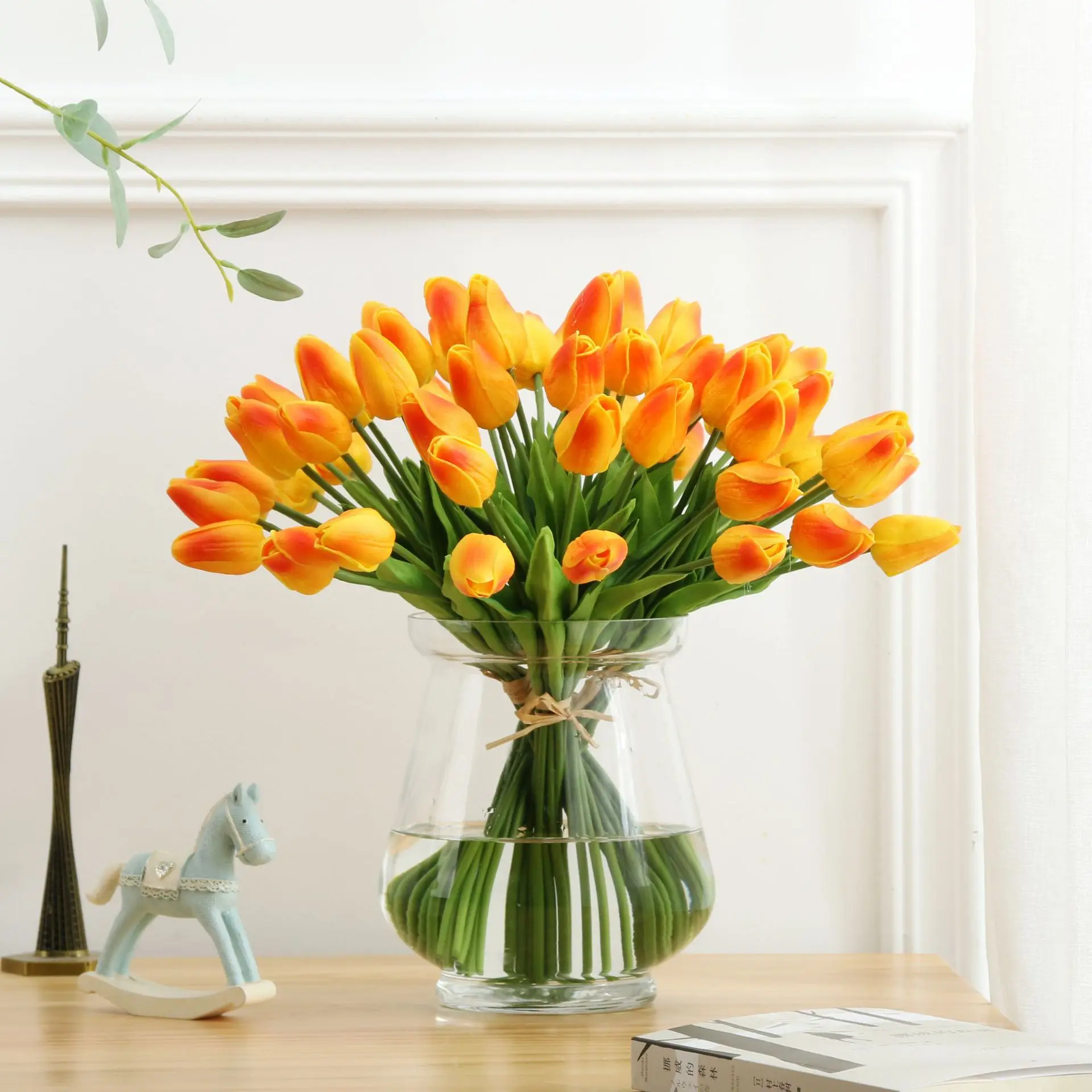 3 шт. ПУ тюльпаны Искусственные цветы Настоящее касание искусственное para decora мини