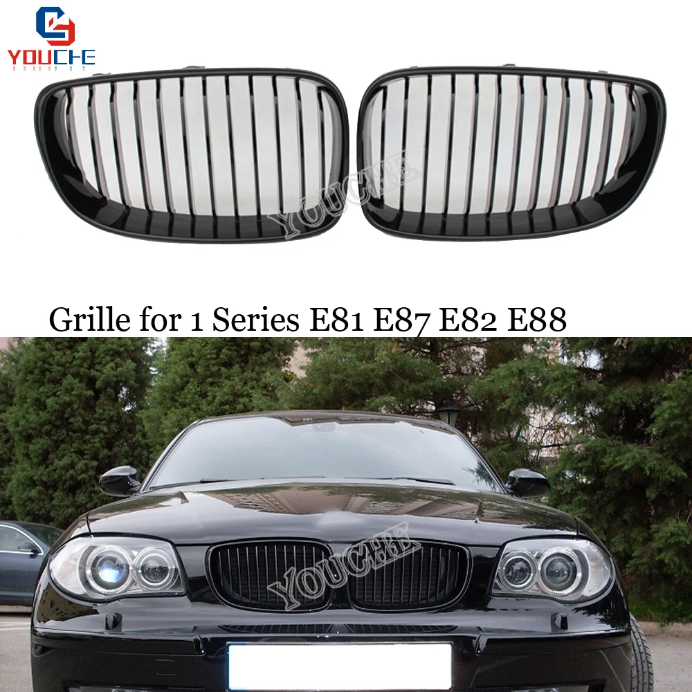ABS углеродного волокна 1 slat передняя решетка почек для BMW серии E81 E82 E87 E88 2004 2013 118i 120i