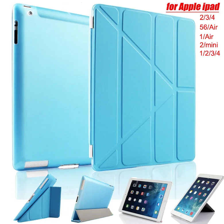 Ультра тонкий флип чехол с шелковой текстурой для Apple i Pad 2 3 4 5 6 air 1 Air2 Mini Pro