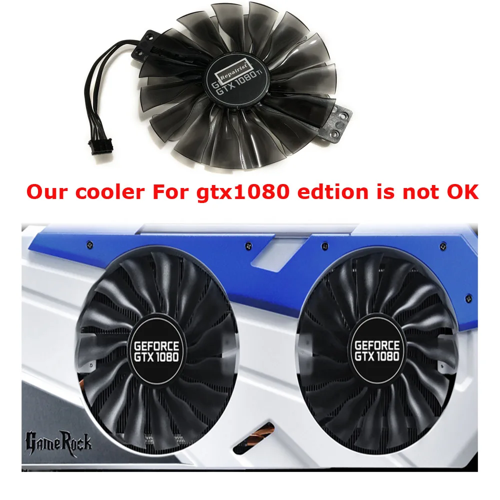 Вентилятор Охлаждения видеокарты FD10010H12S GPU VGA для Palit GTX 1080Ti 1080 Ti GameRock Premium Edition