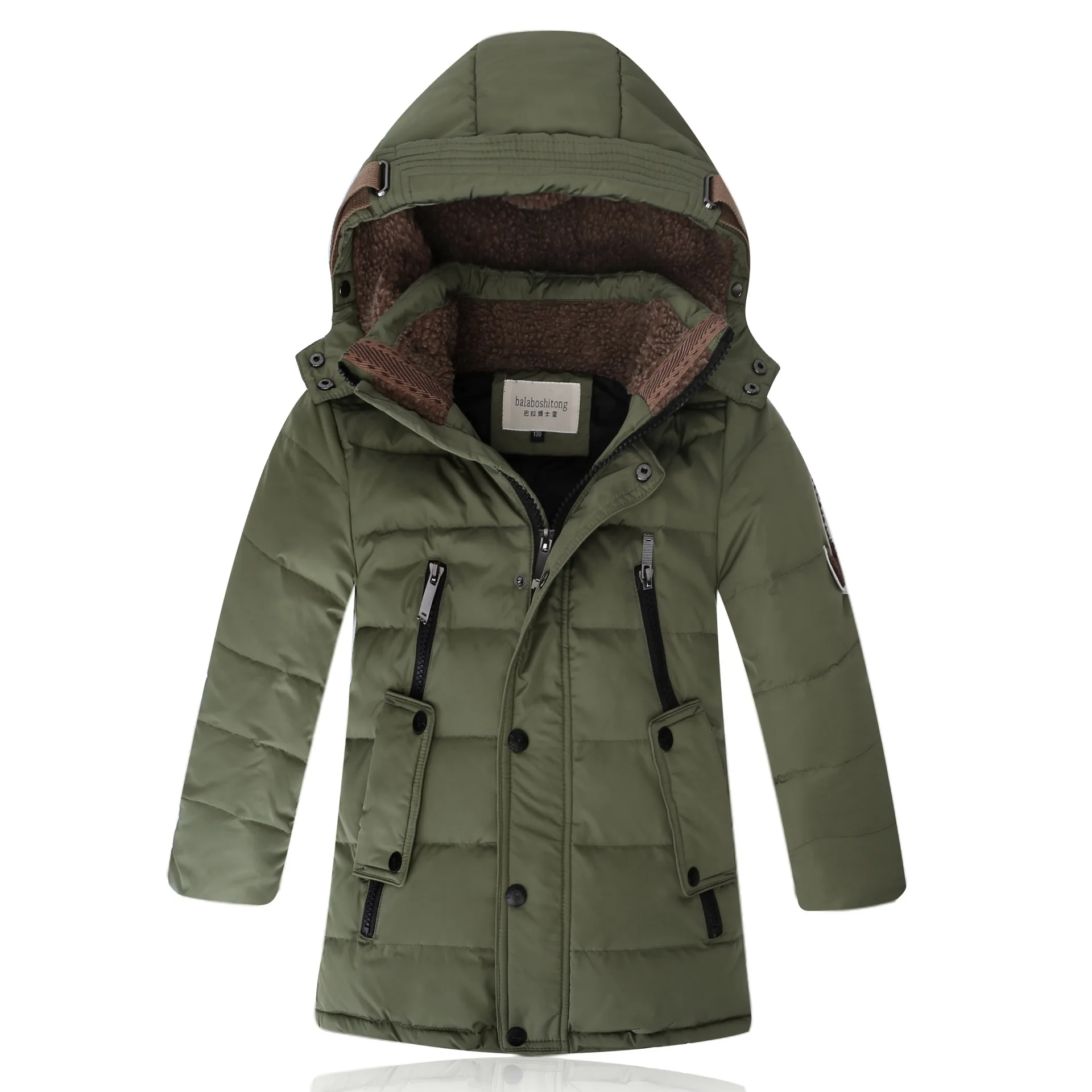 

2018 Children's outdoor down jacket wear down garments Boys Medium and long new children's winter windproof hiking coat