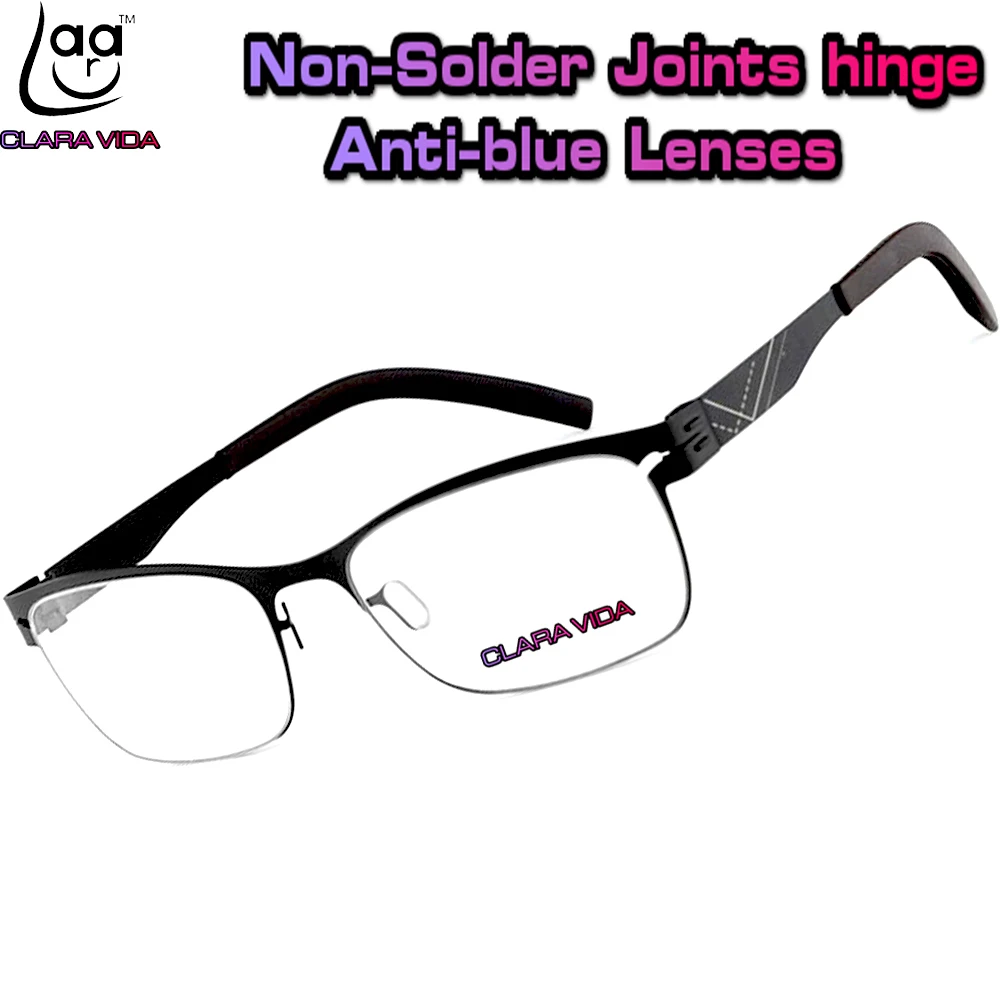 

No screw Ultra lightweight stainless steel design Anti Blu ray ultraviolet-proof men women reading glasses +1 +1.5 +2 +2.5 +3
