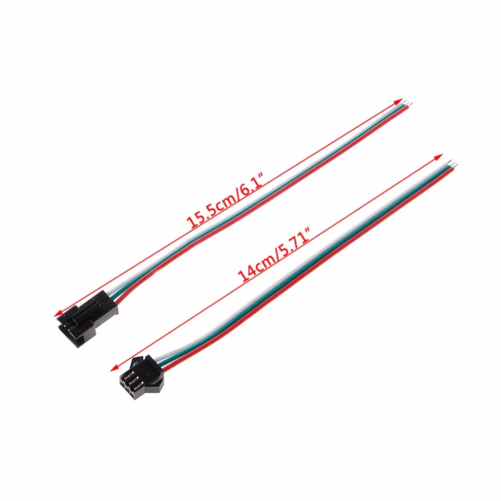 10 пар 3 Pin JST SM мужской разъем кабель для WS2812B WS2812 WS2811 светодиодные полосы лампы