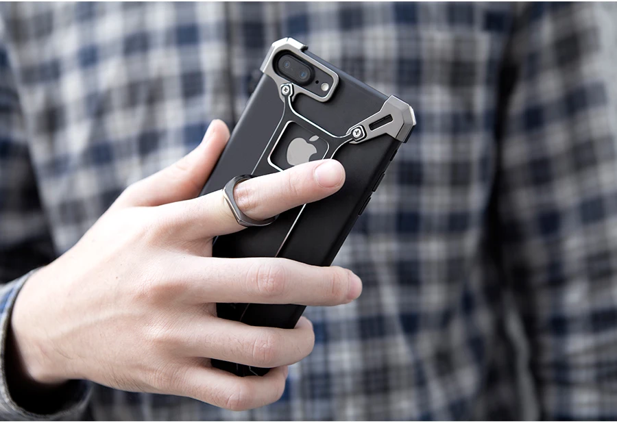 Металлический чехол NILLKIN Barde для iPhone 6, 6s, 6 plus, 7, 7 plus, чехол, бампер, алюминиевый сплав, задняя крышка с кольцом, держатель для телефона