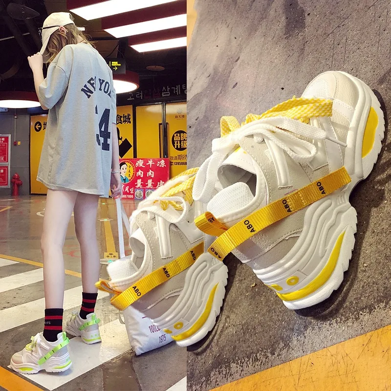 2019 Harajuku для женщин Коренастый теннисные кроссовки корзина женская повседневная
