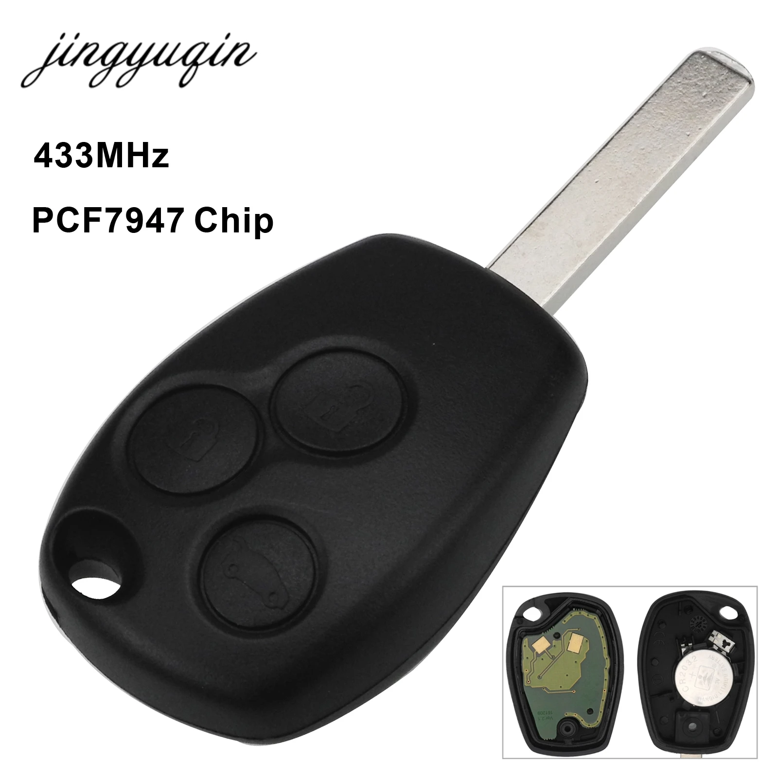 Пульт дистанционного управления jingyuqin кнопка 2/3 433 МГц чип PCF7947 для Renault /Kangoo II /Clio III