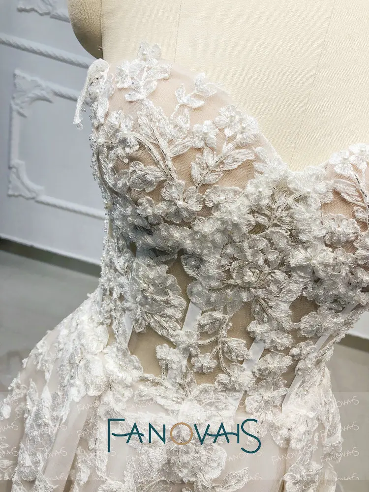 Пляж бохо свадебные платья бисером Кристалл кружева Vestido de Novia Longo gelinlik vestido casamento robe de mariee