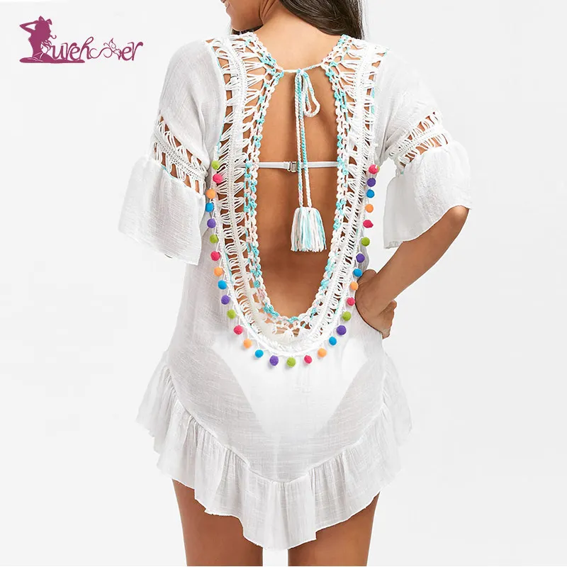 Женское пляжное платье с v-образным вырезом Lurehooker Пляжная накидка открытой