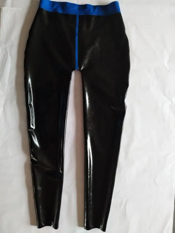 

Rubber Latex Navy Blue Waist and Black Trousers Tight 0.4mm Size XXS-XXL