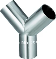 new arrival stainless steel ss304 weld od 76mm sanitary 3 ways y pipe fitting