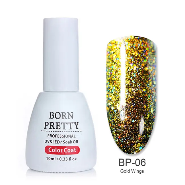 BP-06 Гель для ногтей BORN PRETTY, 10 мл, павлин, хамелеон, голографический УФ-гель, замачиваемый, для маникюра, лак для ногтей, гель, нужен УФ-лампа - Цвет: BP-06