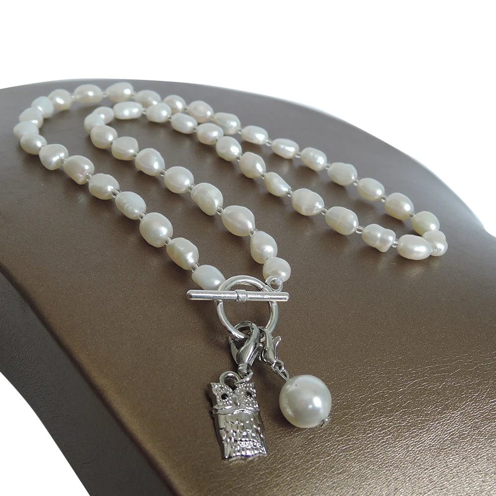 Ожерелье из 100% натурального пресноводного жемчуга Жемчужина барокко 7 9 мм