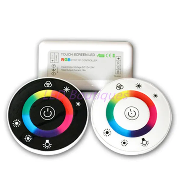 Бесплатная доставка DC12V 24V LED сенсорный круглый RGB контроллер 18A 7 ключей RF пульт