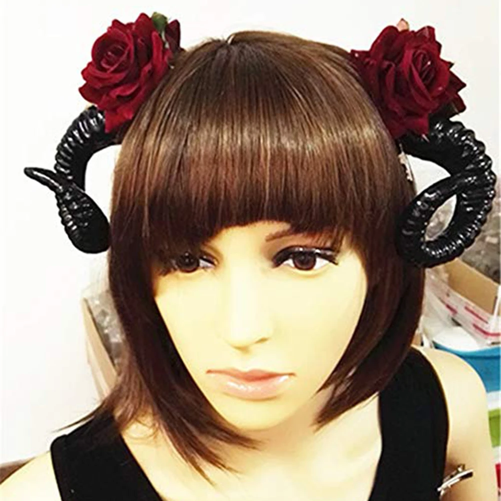 Рога роза цветок заколка для волос Головные уборы реквизит фотографий косплея