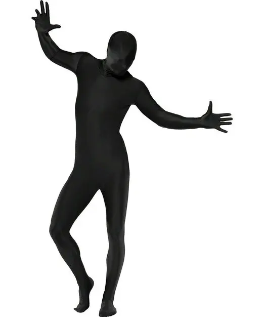 Полный костюм Zentai из лайкры и спандекса с капюшоном черные облегающие костюмы