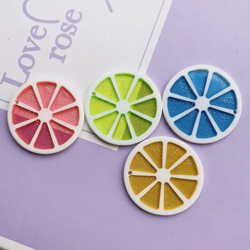 Zalebaba 36*36 мм mix10pcs плоские пластмассовые lemon подвески, ожерелья очень симпатичный брелок подвески, ожерелья для художественного оформления ногтей, ручная работа
