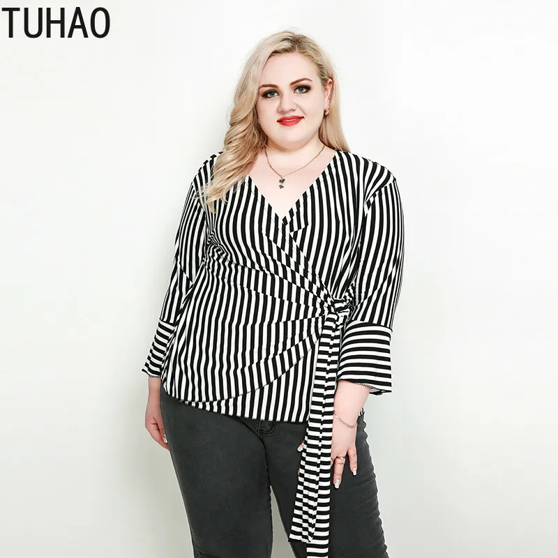 

Блузка Женская Офисная с длинным рукавом, батальных размеров, 7XL 6XL 5XL