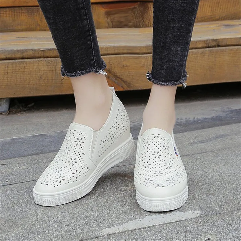 2019 г. летние женские лоферы на платформе плоской подошве дышащие без шнуровки
