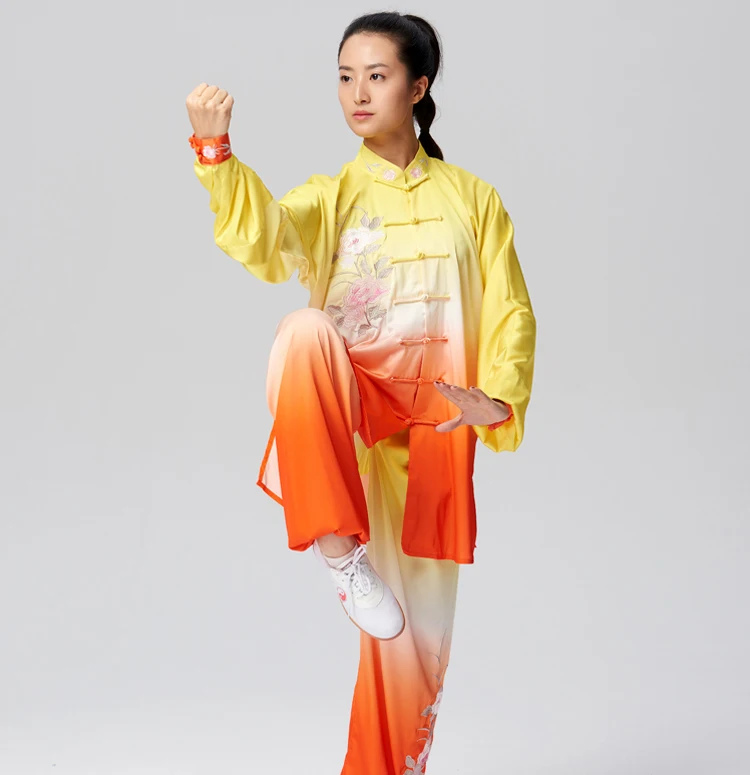 Костюм для боевых искусств тайцзи одежда выступлений униформа wushu с вышивкой