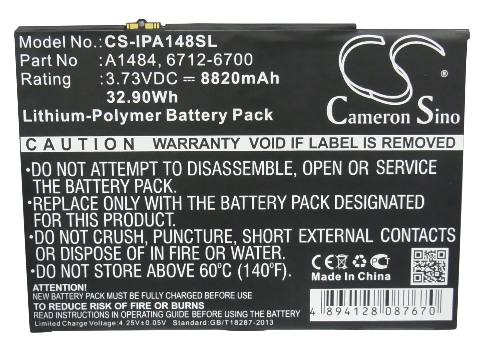 Аккумулятор Cameron Sino 8820mAh 6712 6700 для Apple A1474 A1475 i Pad 5 Air 1st MD785LL/A MD786LL/A|cameron sino|cameron sino