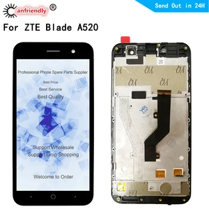 for zte blade a520 lcd displaytouch screen replacment digitizer with frame assembly phone panel for zte a520 a 520 display free global shipping