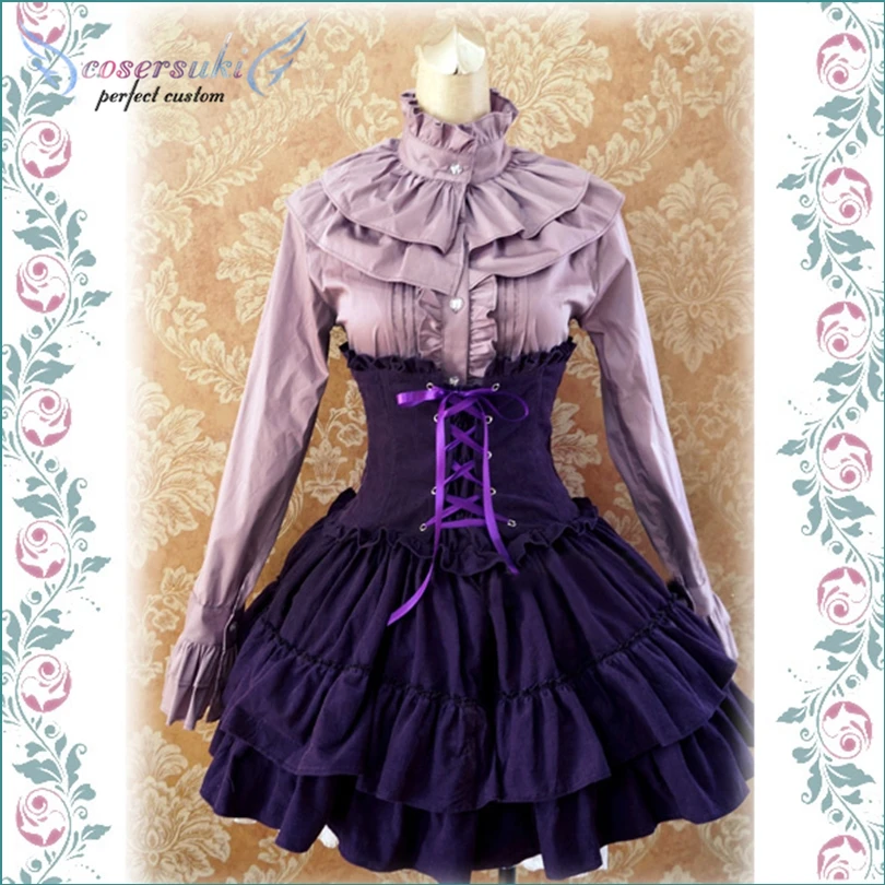 Готическое платье лолиты SK Lavender с высокой талией, юбка Лолиты со шнуровкой и оборками! Платье без рукавов для девочек! Новинка