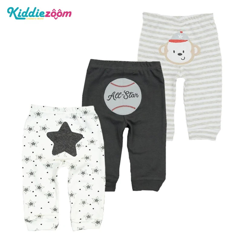 Теплые детские штаны 3 шт./лот Хлопковые Штаны для новорожденных с рисунком аниме