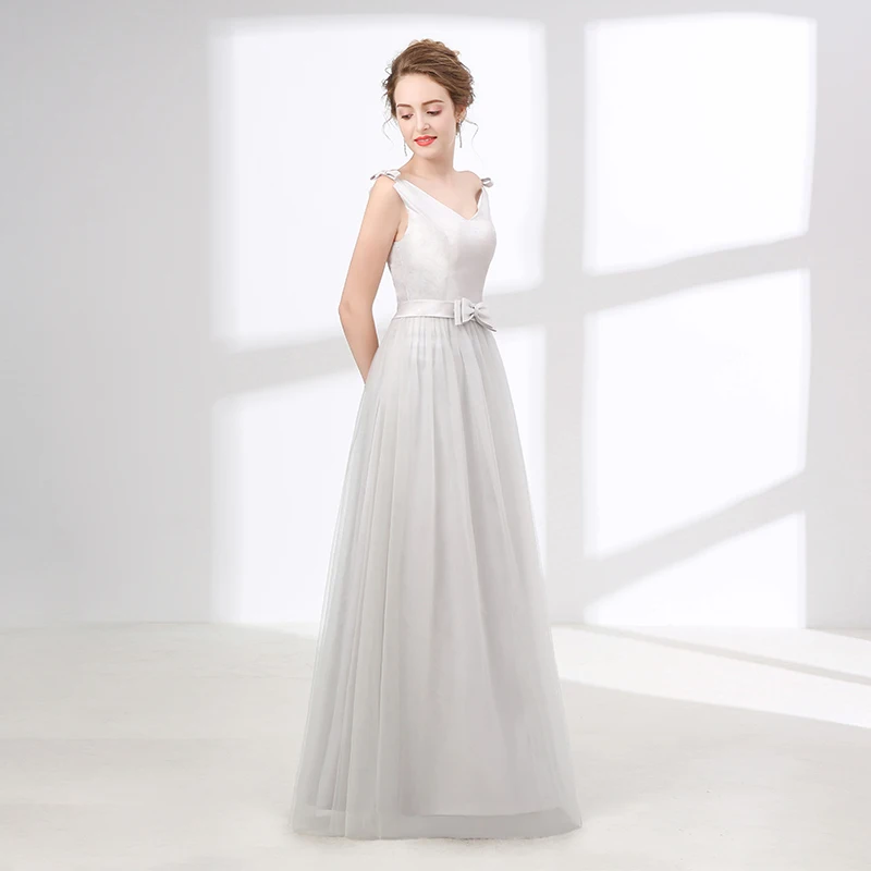 Белое платье подружки невесты Forevergracedress модель 2019 года ТРАПЕЦИЕВИДНОЕ без