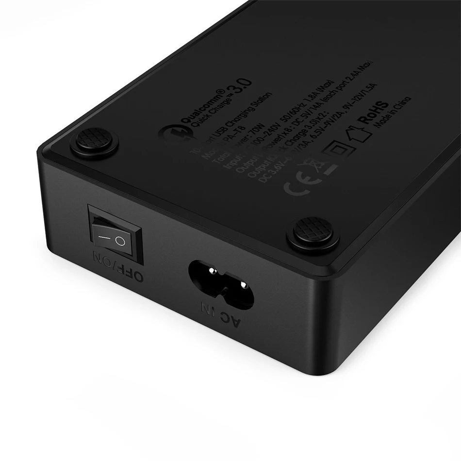 AUKEY 10 Порты USB телефон Зарядное устройство с 2 Quick Charge 3 0 для iPhone X 8 плюс 7 SE samsung galaxy S8