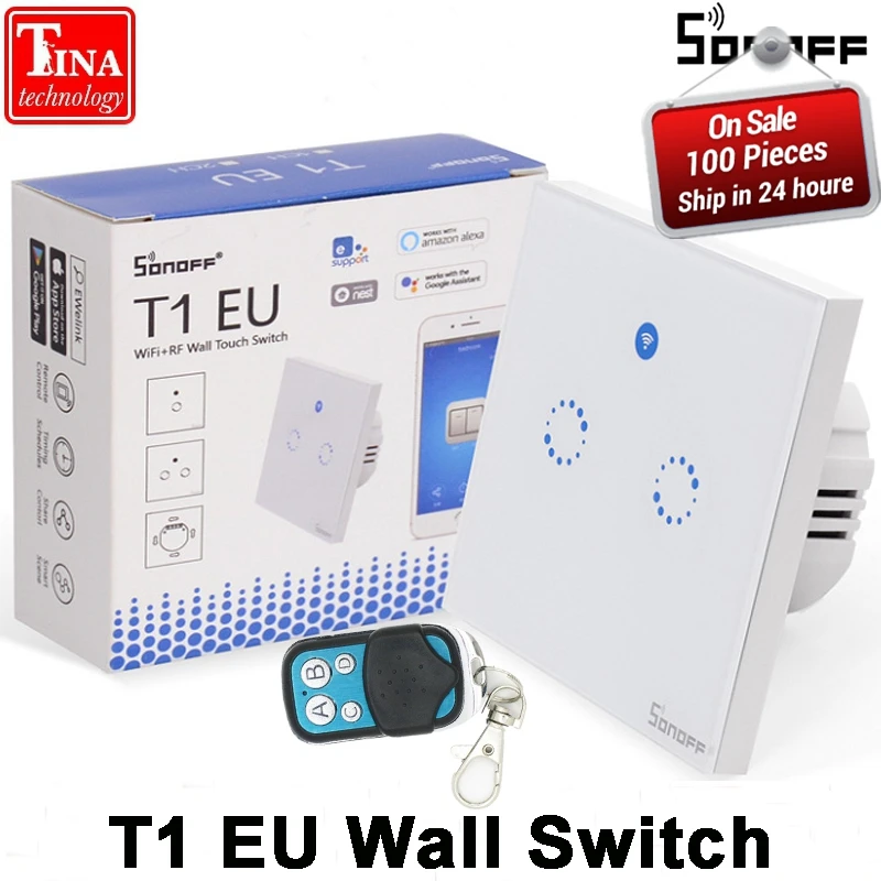 Интеллектуальный выключатель света Sonoff T1 Smart WiFi RF/приложение/сенсорный экран