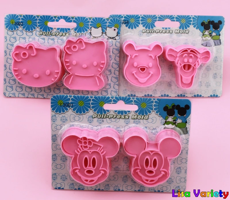 Бесплатная доставка 3 комплекта Микки Винни hello kitty Формочки плесень|mold flower|molded