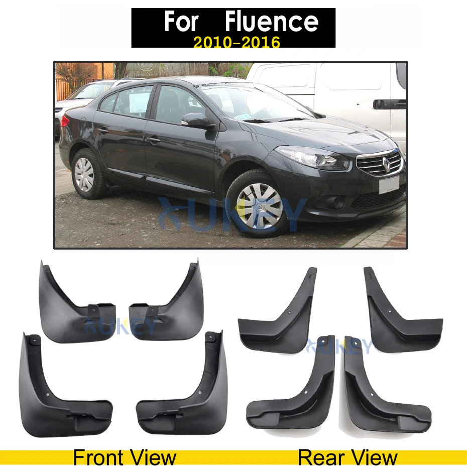 For Fluence 2010- Набор автомобильных брызговиков для Renault Captur Koleos 1 2 Kadjar Fluence широта Брызговики крыло брызговиков Стайлинг - Цвет: For Fluence 2010-