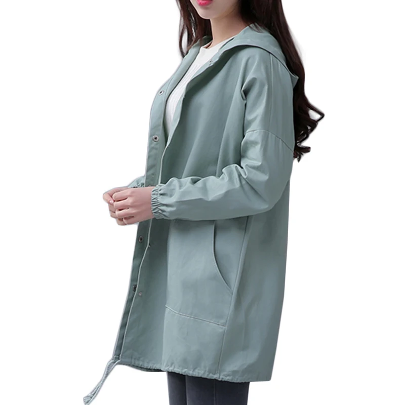 Yzeqi Весна для женщин куртка Drawstring Hem одежда с длинным рукавом пальто капюшоном