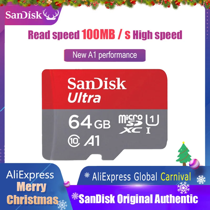 Sandisk карта памяти micro sd класс 10 16 ГБ 32 64 200 ГБ|Карты памяти| |