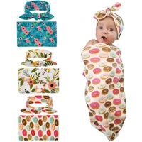 naturalwell baby newborn swaddle sack set cocoon sleep sack blanket with headband donut design outfit photo props headwrap hb112