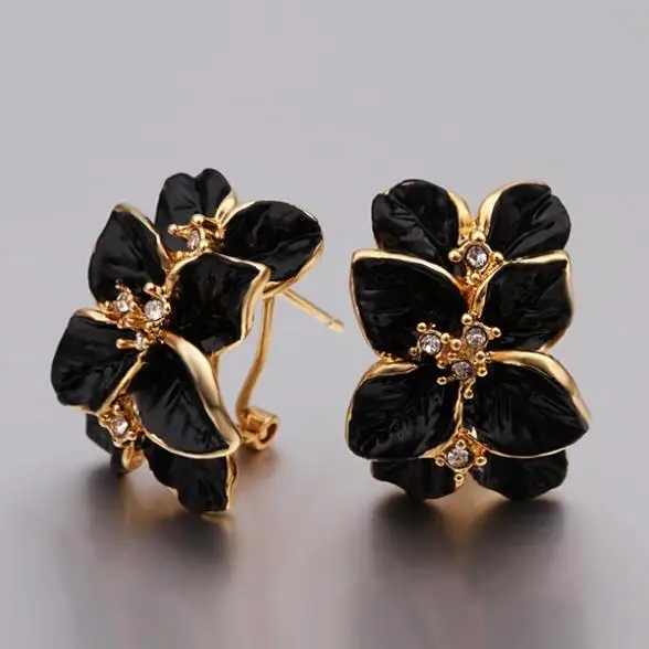 # ZKZ-143 18K Real Gold Plated Austria Crystal earring Pendant Earrings Czech rhinestone fashion stud earrings | Украшения и