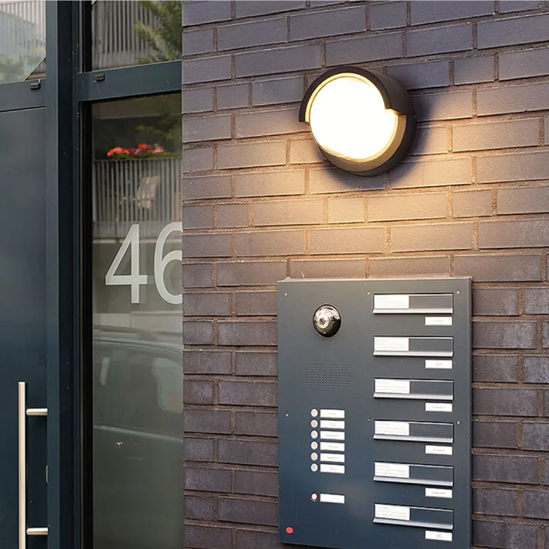 Круглый аллюминиевый светодиодный настенный светильник Открытый