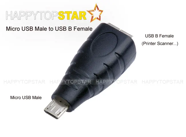 Адаптер-переходник с Micro USB 2 0 1 штекер на B гнездо 480Mbs (сканер принтера и т. д.) |