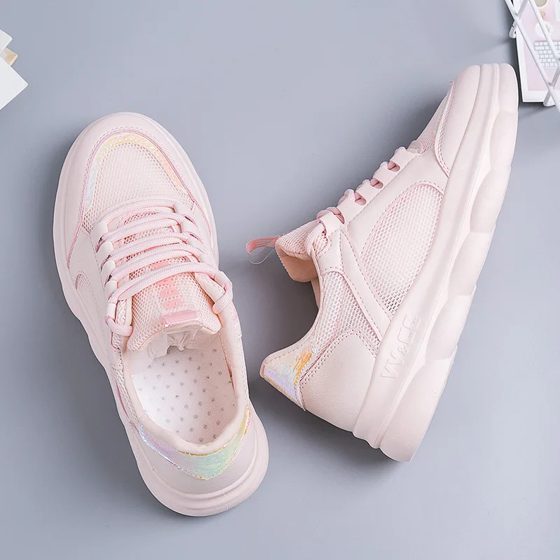 Новинка 2019 года сезон осень модная женская белая повседневная обувь сетчатая