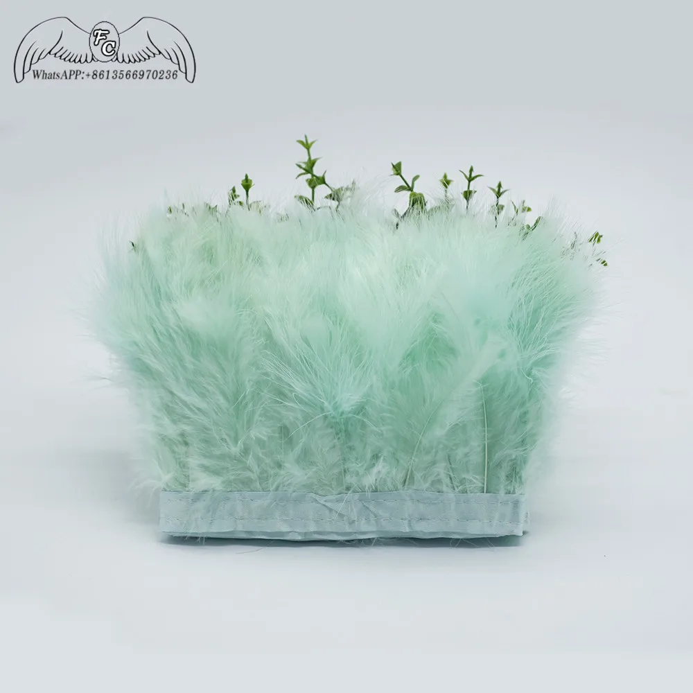 mint Мятный цвет 2 ярдов 12-17 см Marabou перья индейки бахрома с перьями для платья/юбки DIY Cothing украшения аксессуары Плюм - Цвет: mint