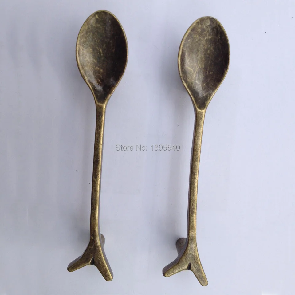 Новинка 15 шт. бронзовая ложка нож вилка ручки для мебели детской спальни кухонный