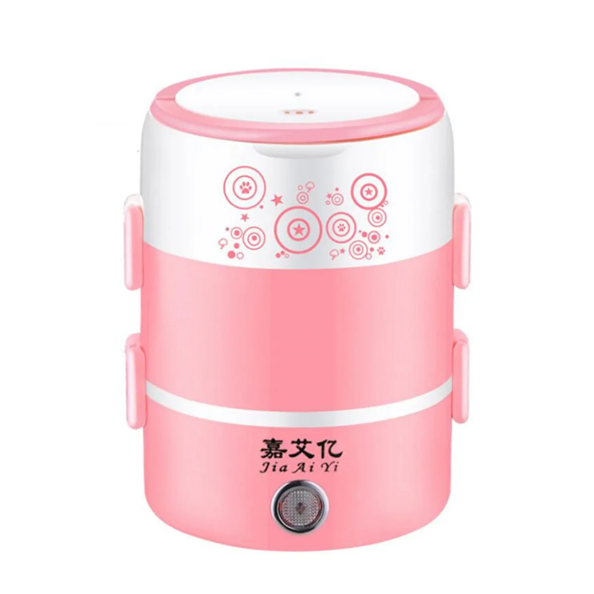 pink 2L Мини электрическая рисоварка 3 слоя Пароварка портативный Нержавеющая сталь еда тепловой нагрев Ланч-бокс пищевой контейнер грелка - Цвет: pink