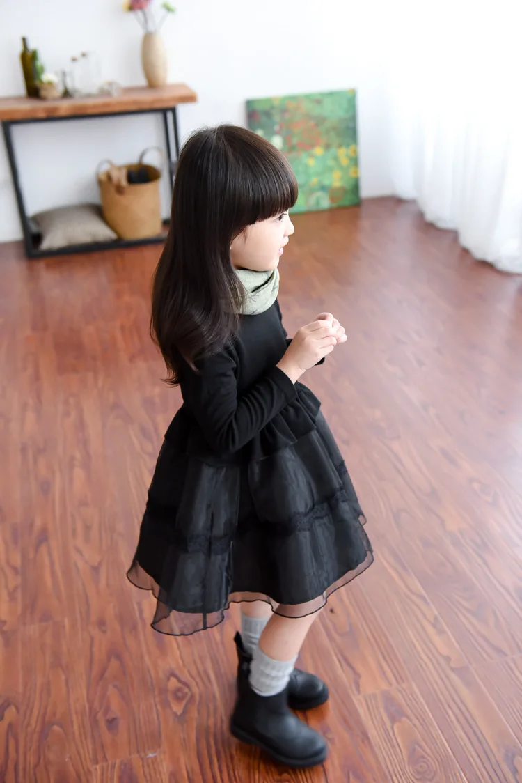 kids dresses for girls winter baby girl christmas dress long sleeve elegant black warm children 6 years party princess | Детская одежда