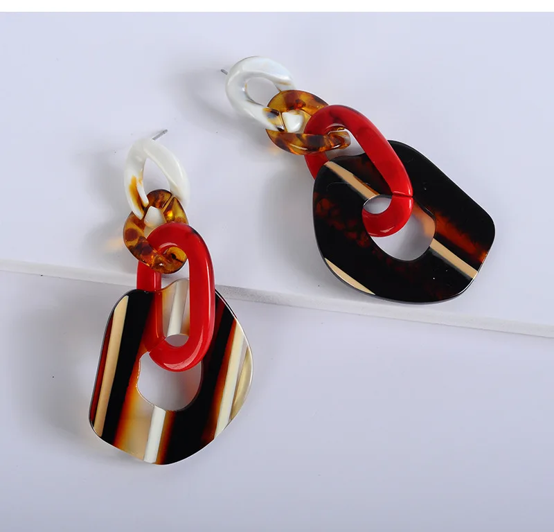 Женские серьги подвески FishSheep большие неправильной формы акриловые