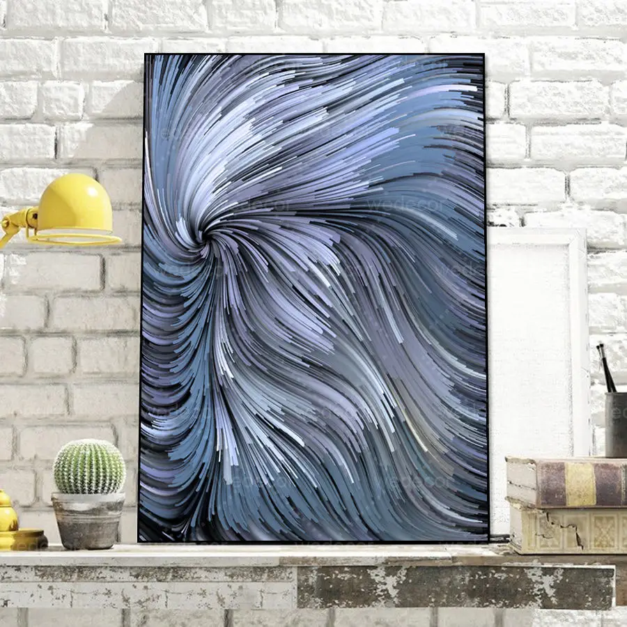 1 шт. абстрактная красочная линия потока холст искусство Масляная живопись