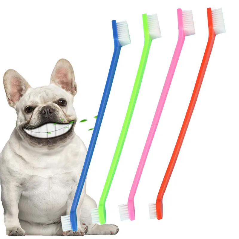 Simzert зубная щетка для животных собака уход за полостью рта двойной головкой щётка